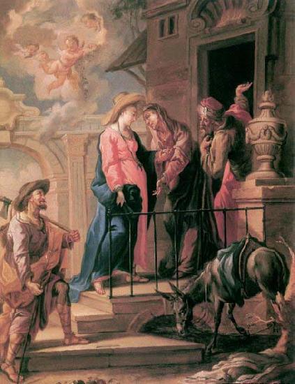 UNTERBERGER, Michelangelo Visitation - Oil on canvas oil painting picture